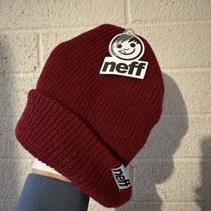 Neff Burgundy Knit Beanie